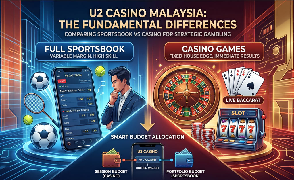 Sportsbook vs casino comparison screenshot